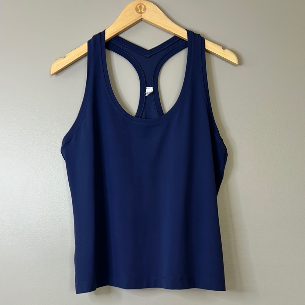 Lululemon Cool Racerback Short Tank Top *Nulu Night Sea‎ Blue Size 14